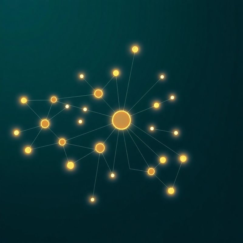 Abstrakcyjny diagram sieci procesów na ciemnym tle teal