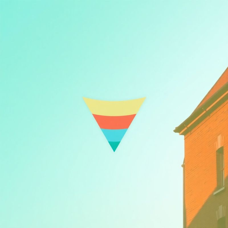Minimalistyczna grafika lejka na gradiencie teal-do-białego